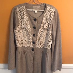 Fleece & Lace Tunic/Jacket by Nick & Mo